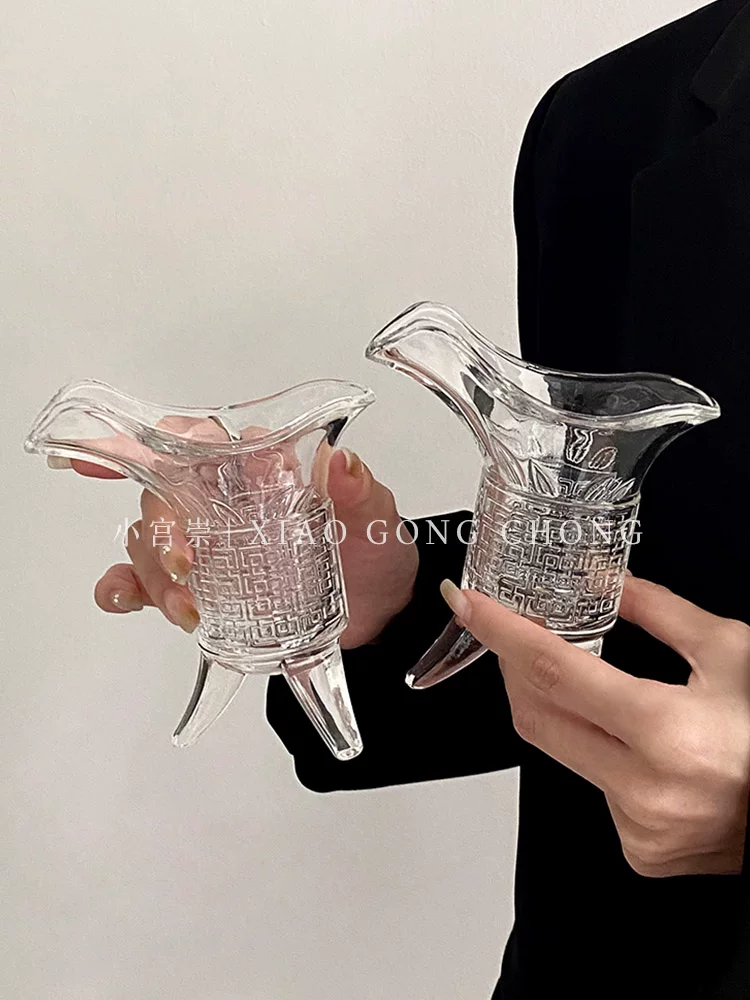 Cốc cà phê đá Emperor Cup kiểu Mỹ, phong cách sáng tạo, hài hước, cốc ba chân, cốc thủy tinh, cốc trà sữa, ly rượu