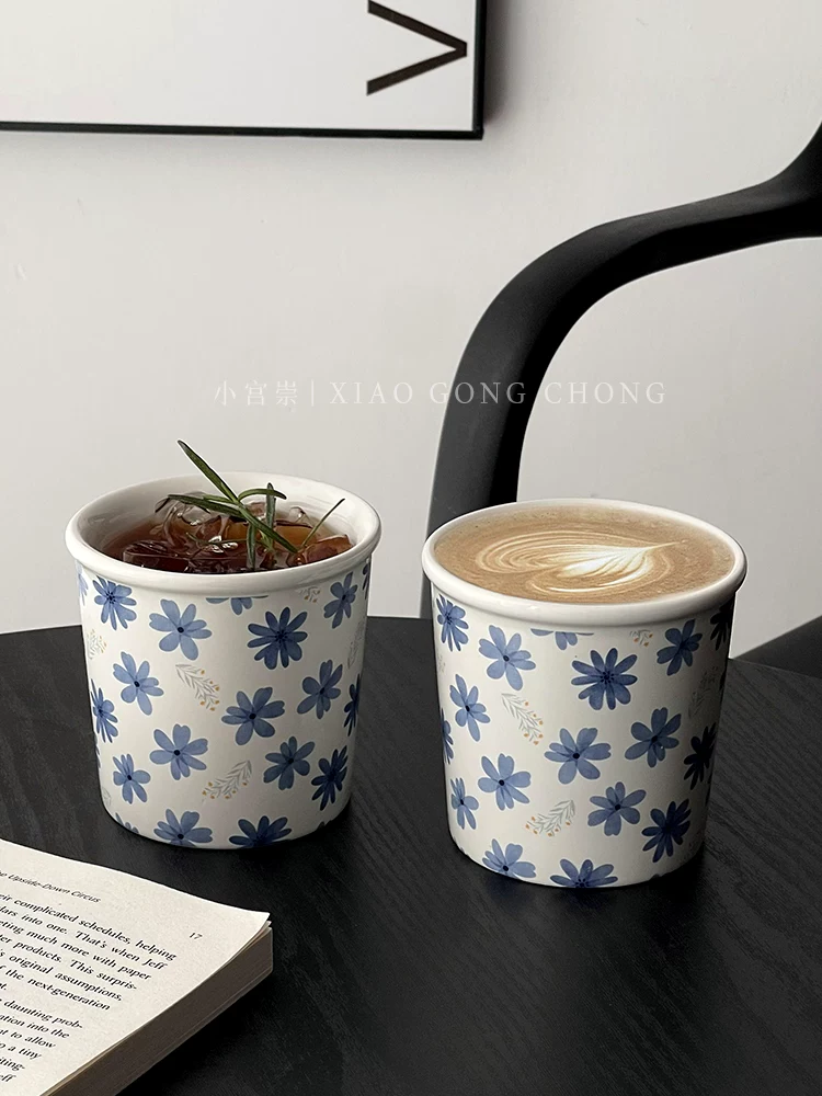 cốc cà phê bằng gốm cổ điển, cốc, cốc cầm tay in hình cao cấp dành cho nữ, cốc ăn sáng tinh tế, cốc sữa, cốc nước