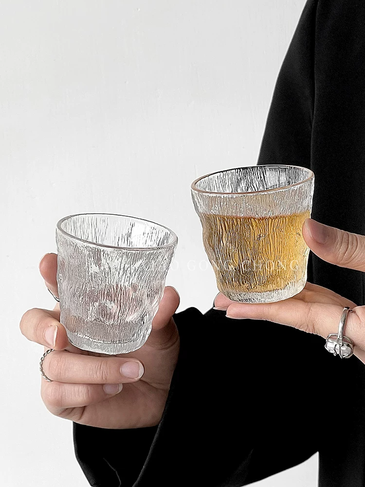 Cốc mini phong cách wabi-sabi, cốc thủy tinh gia dụng, cốc uống nước, cốc trà văn phòng cao cấp, cốc nếm thử, cốc chủ nhân.