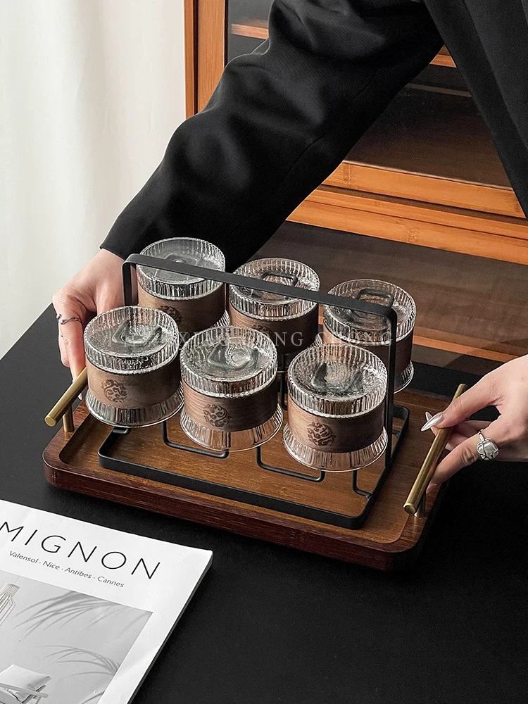 Bộ tách trà nhỏ kiểu Nhật, bộ cốc thủy tinh chịu nhiệt, bộ tách trà gia dụng để tiếp khách, bộ trà kung fu, cốc chủ, cốc nếm trà