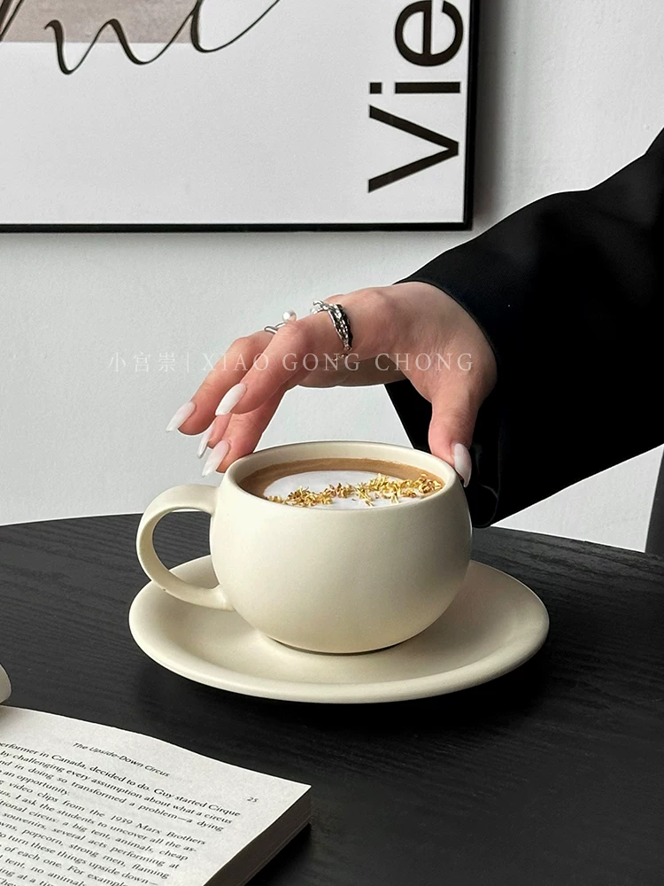Tách trà/cà phê hình trứng, màu trơn đơn giản, kiểu cổ điển, tách cà phê/cappuccino/latte cao cấp, tách uống nước tinh tế