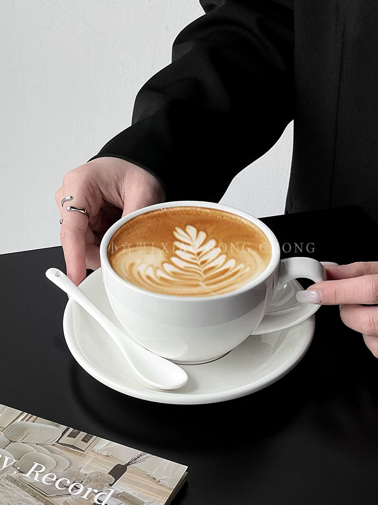 Tách cà phê gốm sứ tối giản, tách cappuccino latte nghệ thuật phong cách Instagram, cốc, tách mocha lạ mắt kèm đĩa, tách latte.