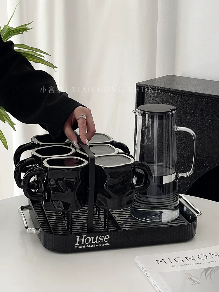 Bộ cốc quà tân gia dùng trong nhà, cốc sứ xoay, cốc nước cho phòng khách, bàn trà, bộ cốc cao cấp.
