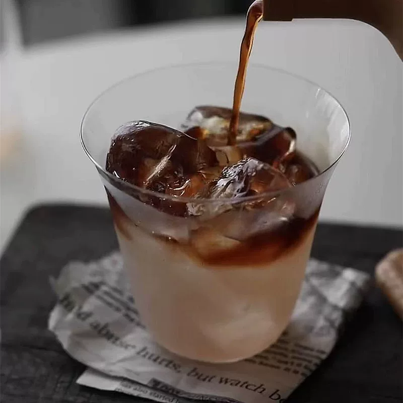 Ly cà phê đá kiểu retro, ly latte, ly cocktail, ly khúc côn cầu đá kiểu cổ điển Trung Hoa, ly thủy tinh, ly pha chế cocktail