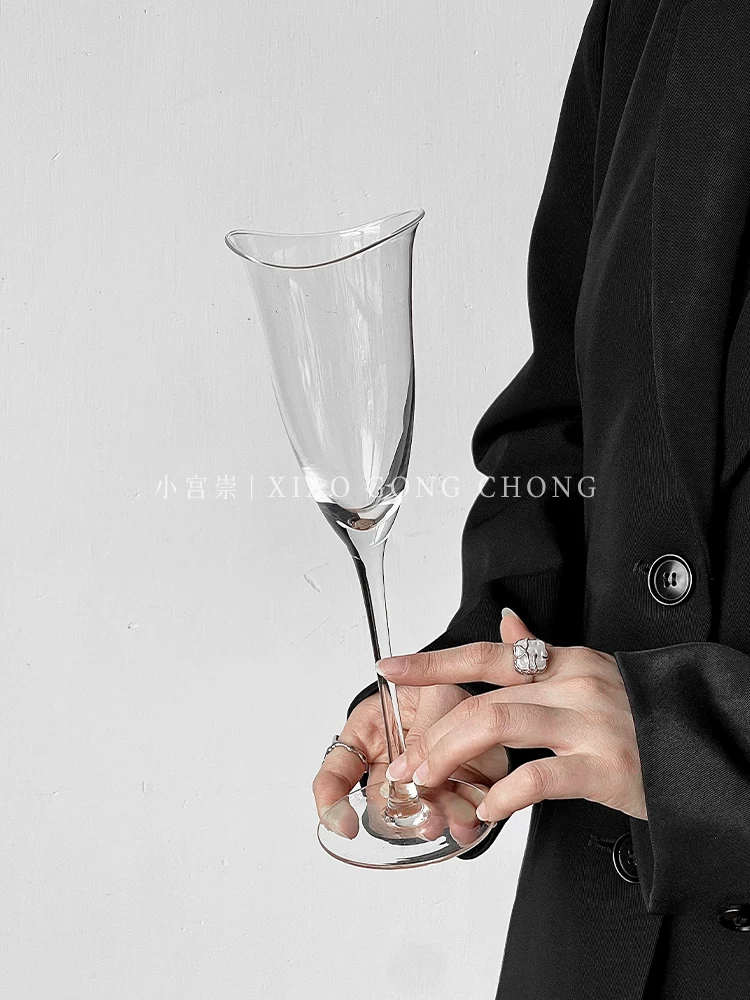 Ly rượu vang đỏ phong cách sang trọng nhẹ nhàng, ly rượu hình kèn dành cho nữ, ly rượu cao cấp, ly sâm banh cao cấp mới dùng trong gia đình
