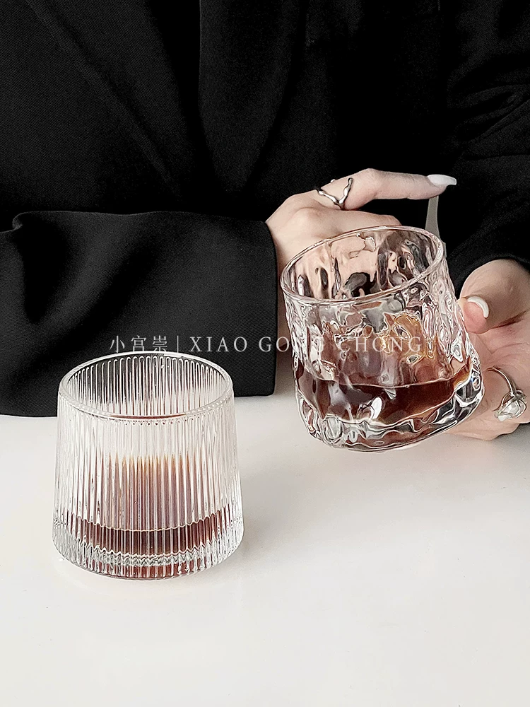 Ly thủy tinh kiểu retro dùng cho cà phê đá American latte, ly uống cà phê lạnh, ly uống nước, ly espresso affogato