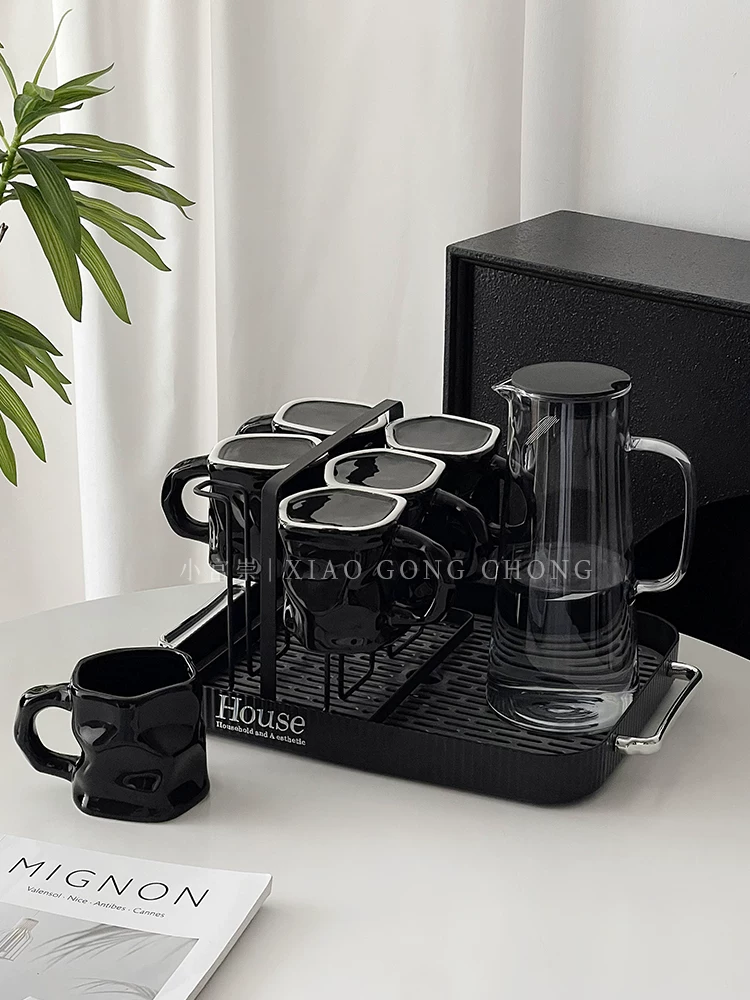 Bộ cốc quà tân gia dùng trong nhà, cốc sứ xoay, cốc nước cho phòng khách, bàn trà, bộ cốc cao cấp.