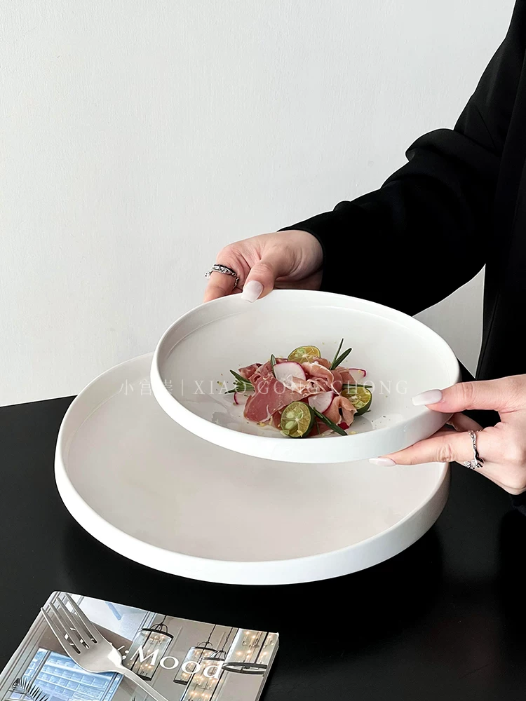 Đĩa không đều, đĩa sâu gia dụng, đĩa hình dạng đặc biệt, đĩa salad, đĩa gốm sáng tạo, đĩa tráng miệng, đĩa ăn cao cấp