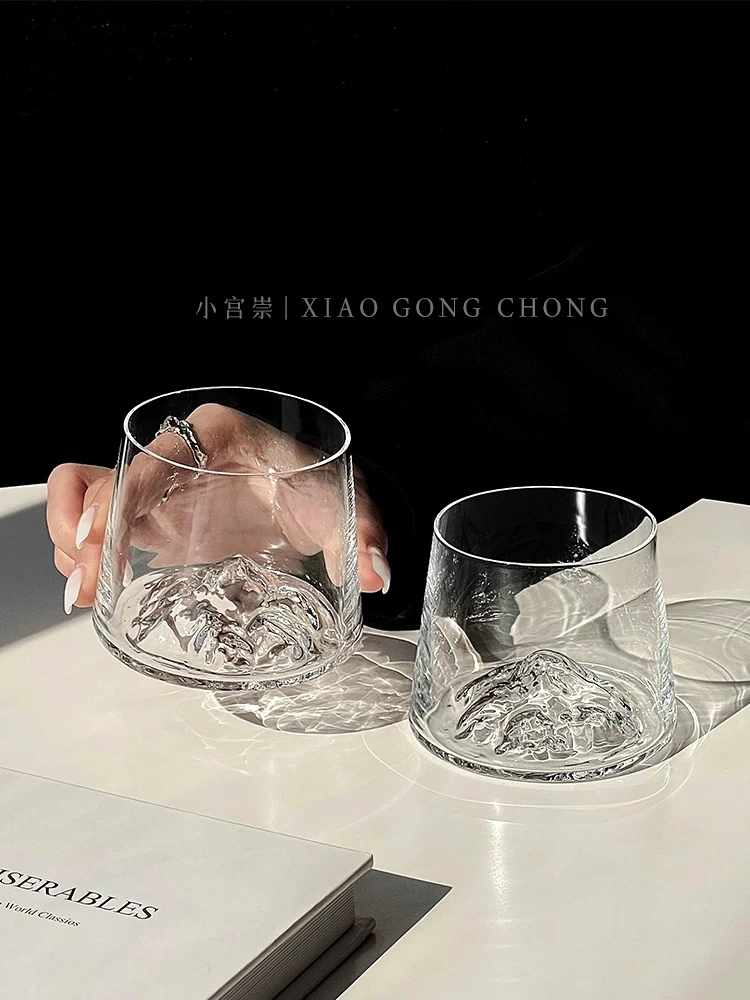 Cốc núi Phú Sĩ, cốc hình tảng băng cổ điển, cốc ngắm núi kiểu Nhật, cốc trà gia dụng, ly rượu whisky, ly rượu.