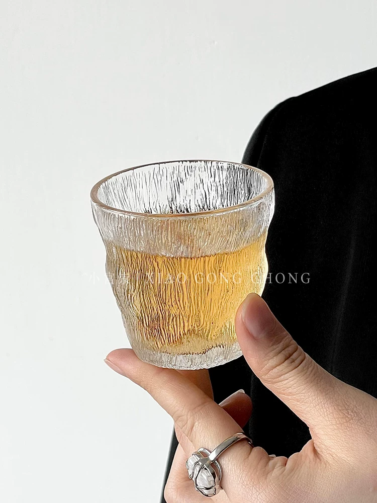Cốc mini phong cách wabi-sabi, cốc thủy tinh gia dụng, cốc uống nước, cốc trà văn phòng cao cấp, cốc nếm thử, cốc chủ nhân.