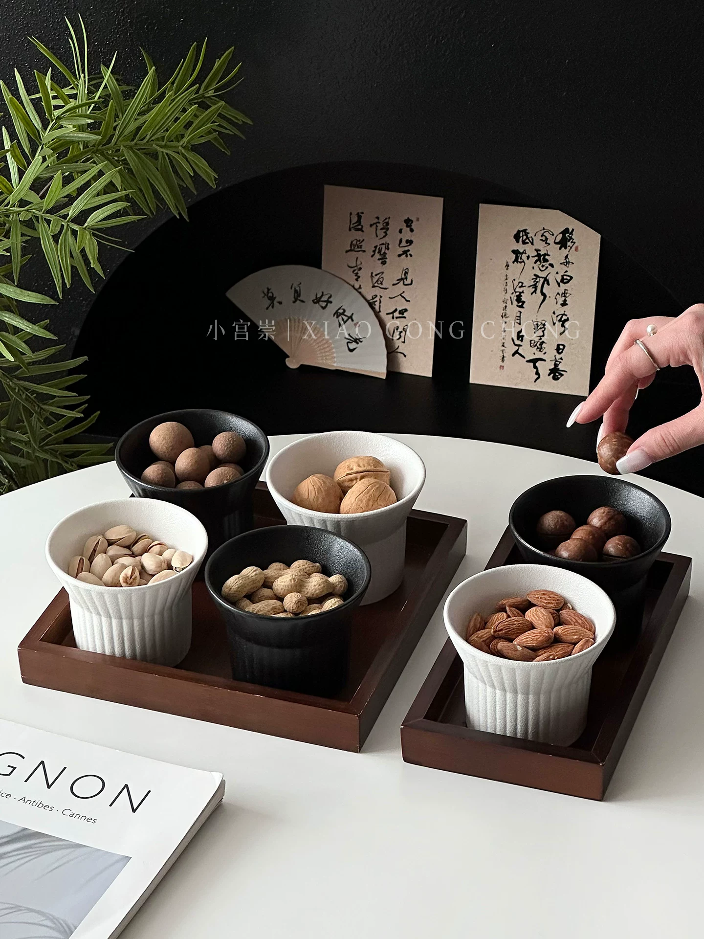 Khay đựng trái cây cao cấp bốn ngăn, khay đựng trái cây phòng khách sang trọng, khay đựng bánh kẹo, khay đựng món tráng miệng.