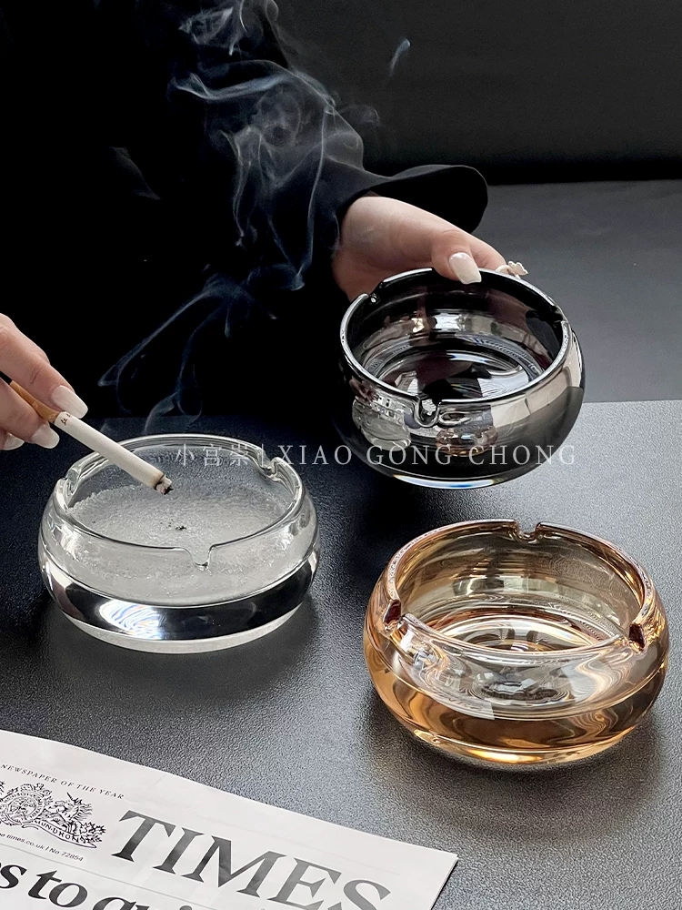Gạt tàn thủy tinh pha lê sang trọng, sáng tạo và cao cấp, chống bay tro, dùng trong nhà ở phòng khách, giá đỡ xì gà sang trọng và thanh lịch.