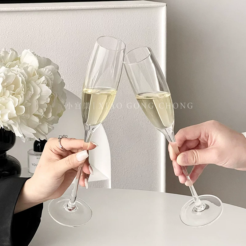 Bộ 2 ly rượu sâm banh Pháp, ly pha lê cao cấp, ly rượu vang, một cặp ly rượu sâm banh