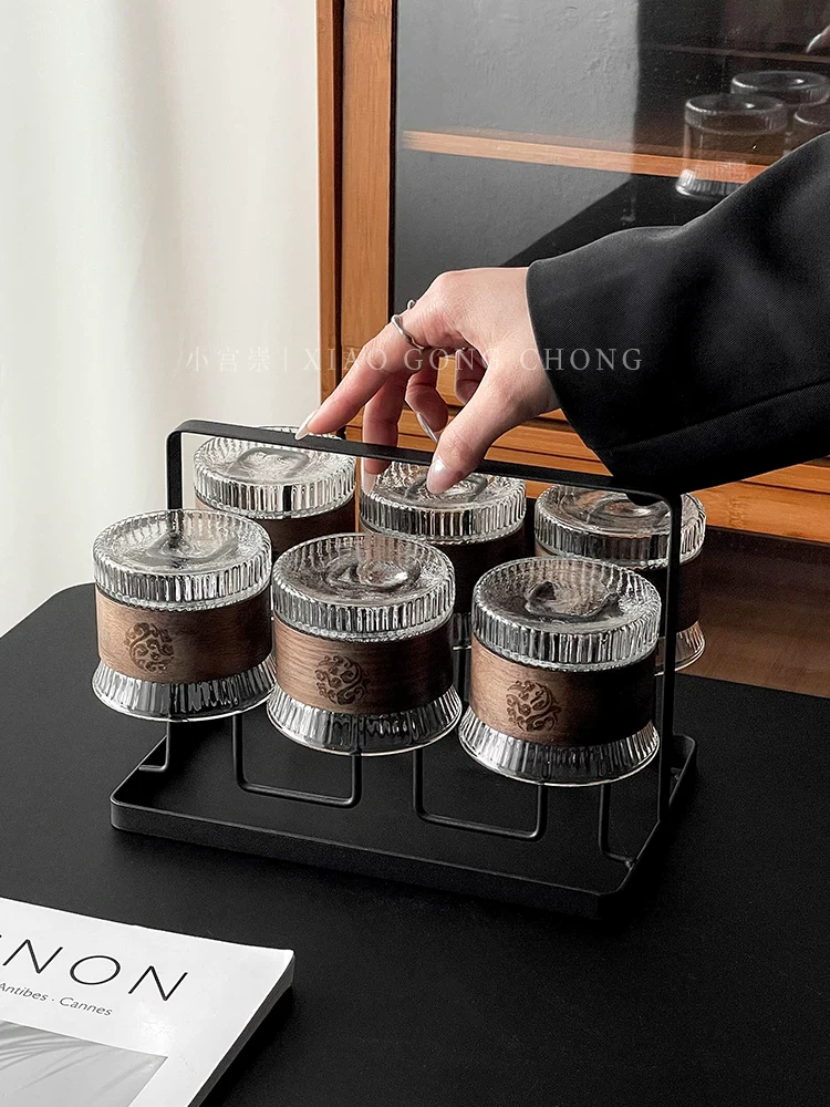Bộ tách trà nhỏ kiểu Nhật, bộ cốc thủy tinh chịu nhiệt, bộ tách trà gia dụng để tiếp khách, bộ trà kung fu, cốc chủ, cốc nếm trà