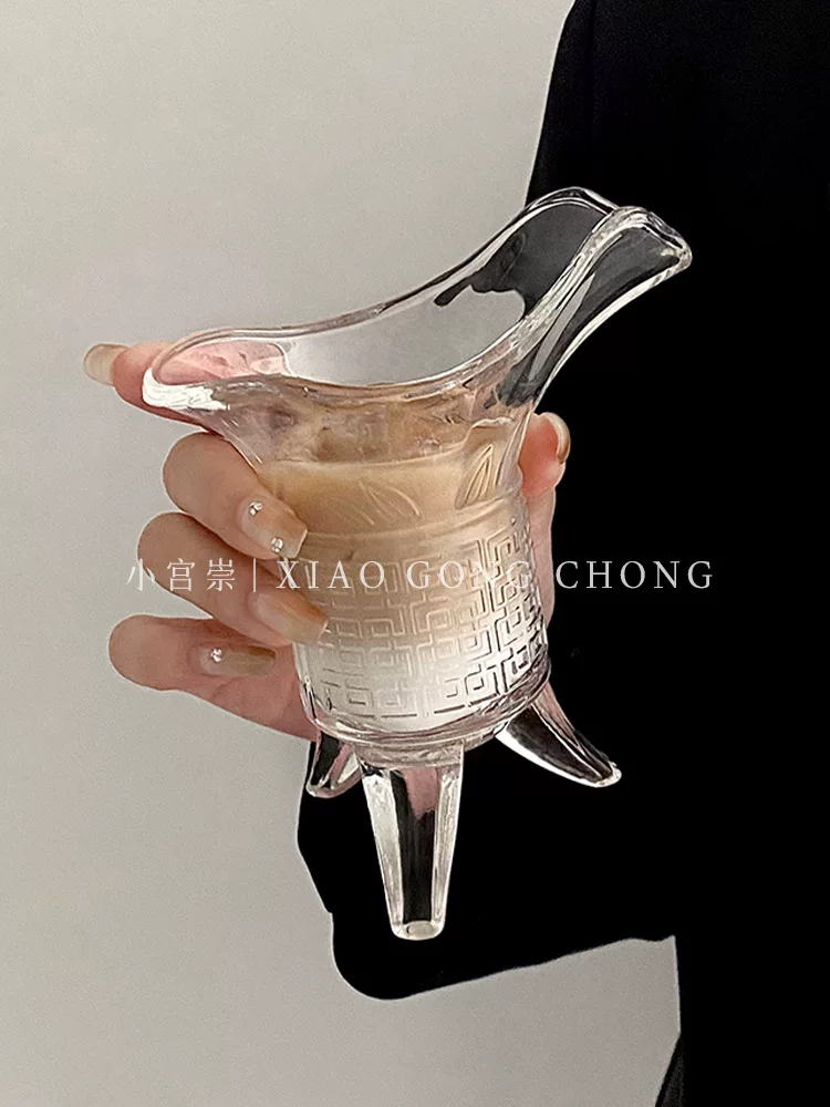 Cốc cà phê đá Emperor Cup kiểu Mỹ, phong cách sáng tạo, hài hước, cốc ba chân, cốc thủy tinh, cốc trà sữa, ly rượu
