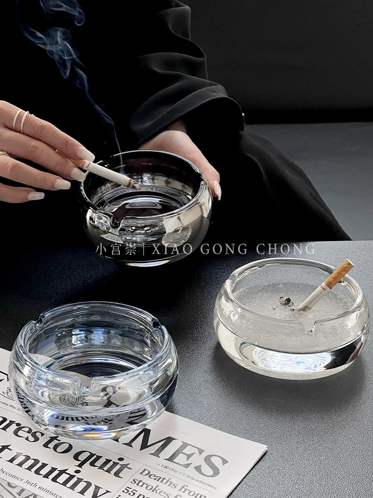 Gạt tàn thủy tinh pha lê sang trọng, sáng tạo và cao cấp, chống bay tro, dùng trong nhà ở phòng khách, giá đỡ xì gà sang trọng và thanh lịch.