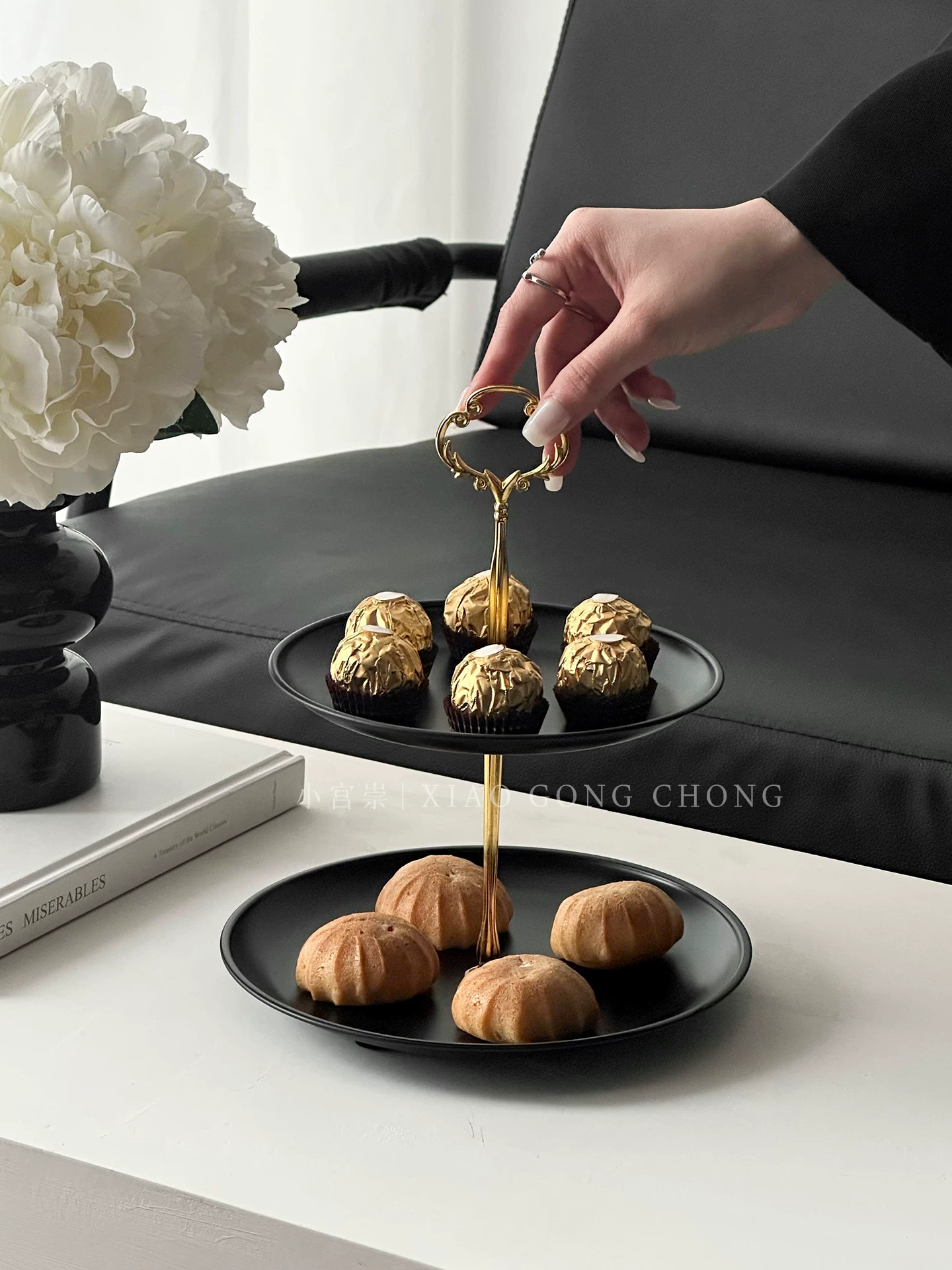 Khay đựng đồ ăn nhẹ và kẹo nhiều tầng phong cách Bắc Âu, giá để đồ ăn nhẹ bàn cà phê phòng khách gia đình sang trọng nhẹ nhàng, đĩa tráng miệng trà chiều sáng tạo