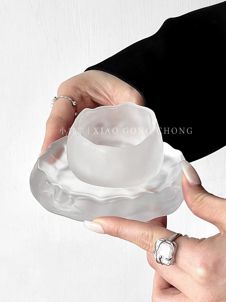 Cốc trà nhỏ mờ, cốc nếm trà, cốc đơn, cốc thủy tinh trong suốt gia dụng, cốc chuyên dụng, cốc dùng cá nhân, cốc uống trà kungfu