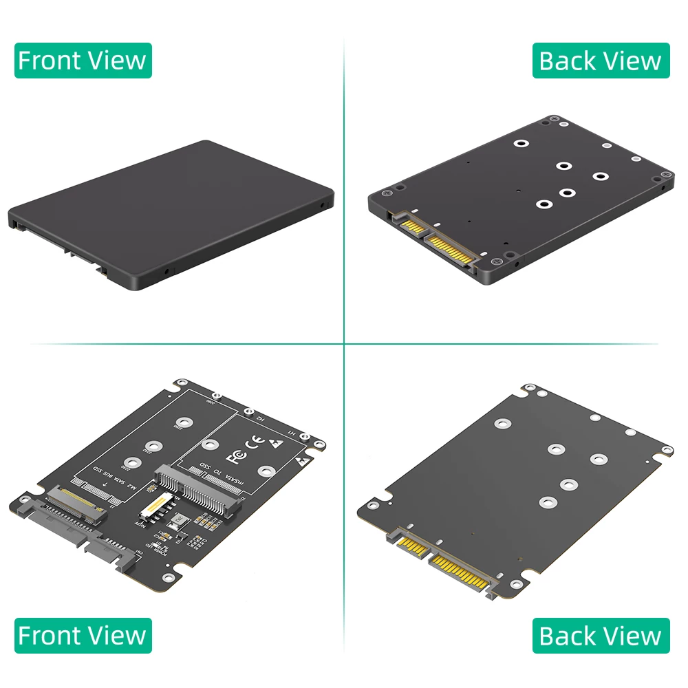 M.2 NGFF/MSATA sang SATA 3.0 ổ cứng thể rắn SSD hai trong một 2.5inch thẻ chuyển đổi vỏ ổ cứng