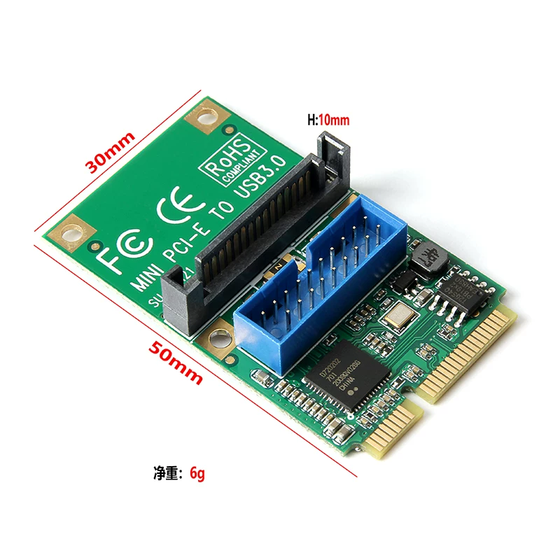 Thẻ mở rộng phía trước MINI PCI-E sang USB3.0 Thẻ mở rộng minipci-e sang 19/20PIN USB3.0