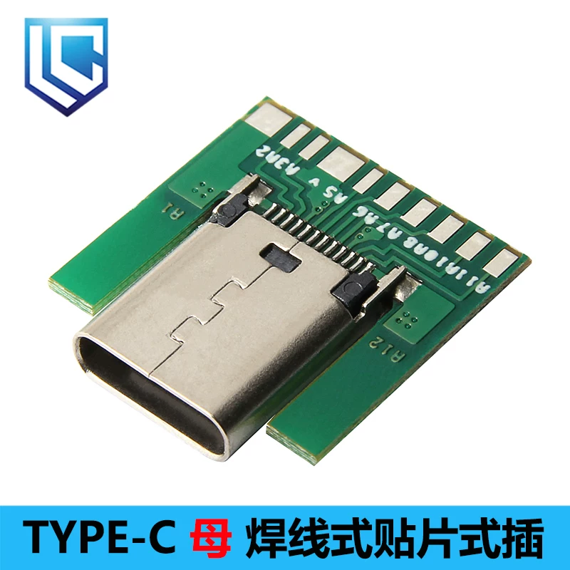 Đầu nối USB-C cái có bảng mạch USB3.1 TYPE-C loại hàn gắn bề mặt, đầu cắm gắn trên mạch PCB, kết nối bảng mạch tự chế, bảng thử nghiệm