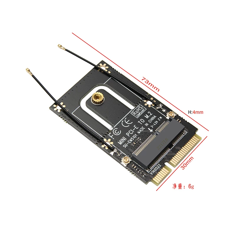 M.2 E KEY không dây WIFI card sang miniPCI-E adapter card laptop card mạng không dây module adapter