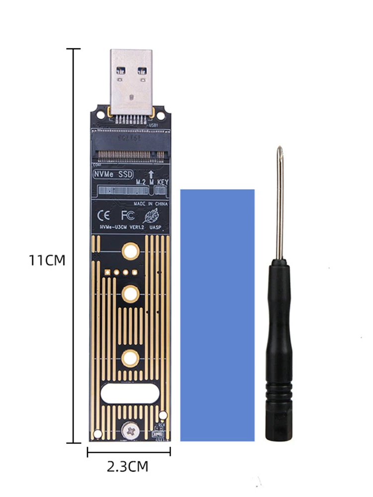 Thẻ chuyển đổi di động M.2 NVME sang USB3.0 M2 SSD Giao diện PCIE SSD chuyển đổi trạng thái rắn sang USB3.0