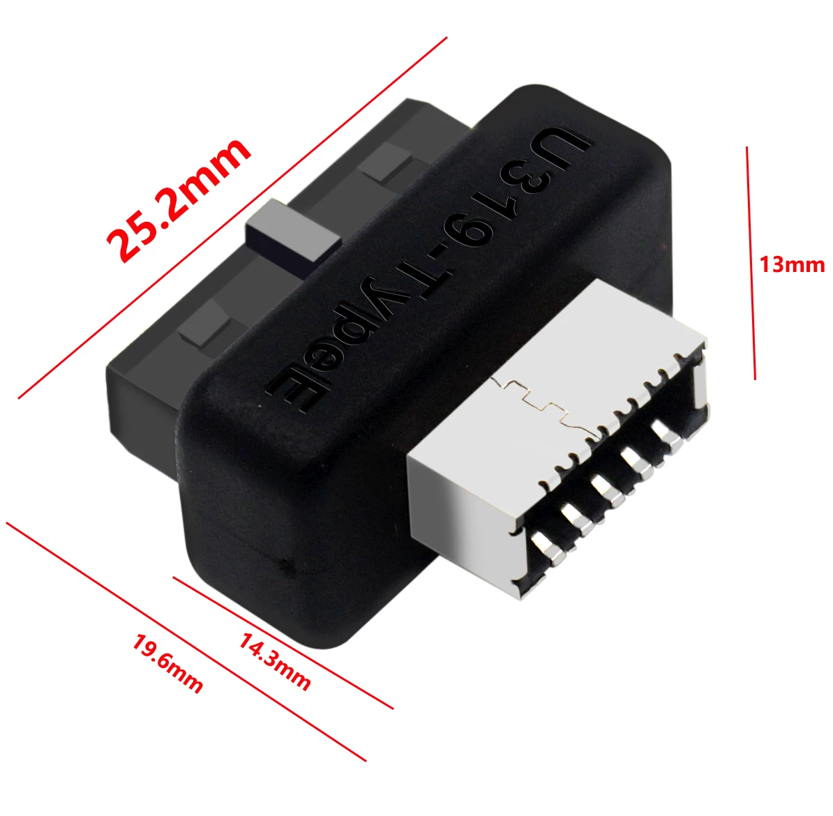 Bo mạch chủ USB3.0 19PIN sang TYPE-E bộ chuyển đổi khung máy mặt trước cổng TYPE C tích hợp đúc