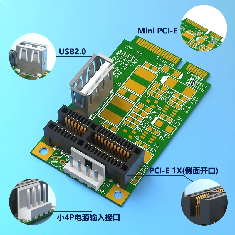 Thử nghiệm sản xuất thẻ chuyển đổi miniPIC-E sang PCI Express 1x PCI-E1x 4x 8x 16x
