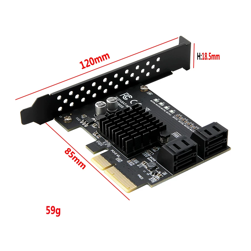 Thẻ mảng SATA3.0 Thẻ mở rộng ổ cứng RAID Thẻ chuyển đổi PCI-E sang ổ cứng 88SE9230 Đen Synology