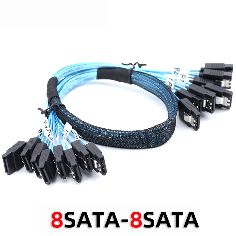 Đầu nối thẳng SATA3.0 8-pack 6-pack cổng nối tiếp 4-pack Cáp dữ liệu ổ cứng thể rắn SSD tốc độ cao 6Gbps 1.5m cm