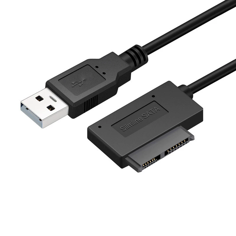 Cáp ổ đĩa USB2.0 dễ dàng sử dụng Cáp ổ đĩa quang Slimline SATA13pin Cáp chuyển đổi SATA7+6pin hỗ trợ ghi đĩa