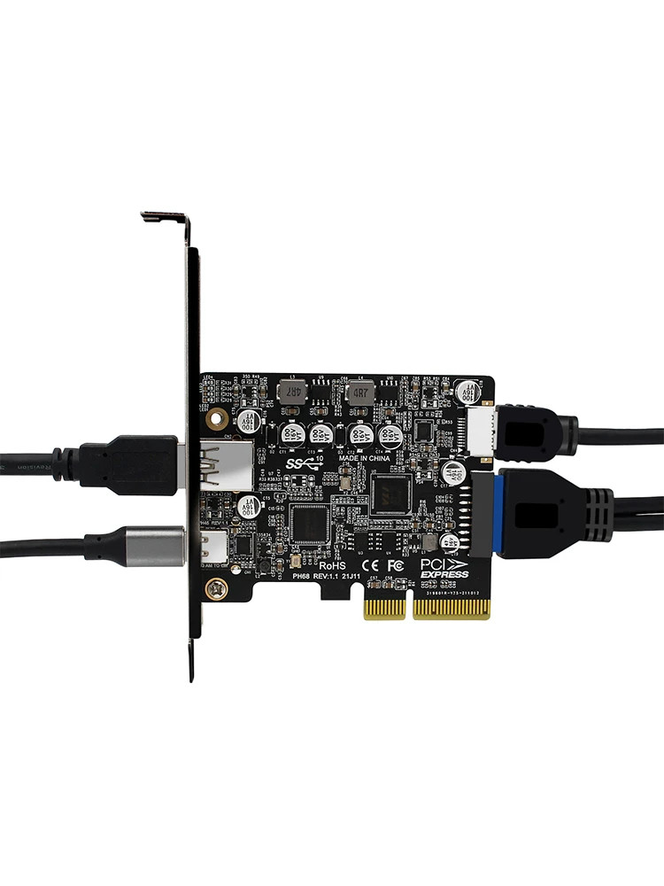 Thẻ mở rộng giao diện PCI-E 4X sang USB3.2 10G phía sau cổng A TYPE-C phía trước TYPE-E 19PIN