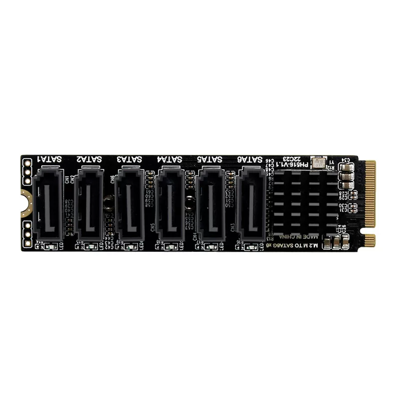 M2 M-EKY NVME sang card mở rộng 6 cổng SATA3.0 mở rộng ổ cứng NAS Synology ASM1166 hỗ trợ PM