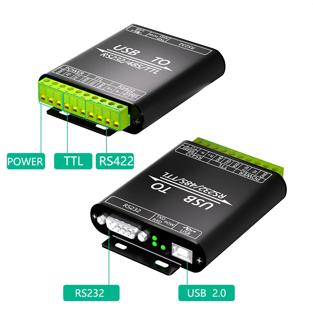 Bộ chuyển đổi giao diện USB2.0 sang RS232/485/422 TTL loại cách ly cấp công nghiệp chip CP2102