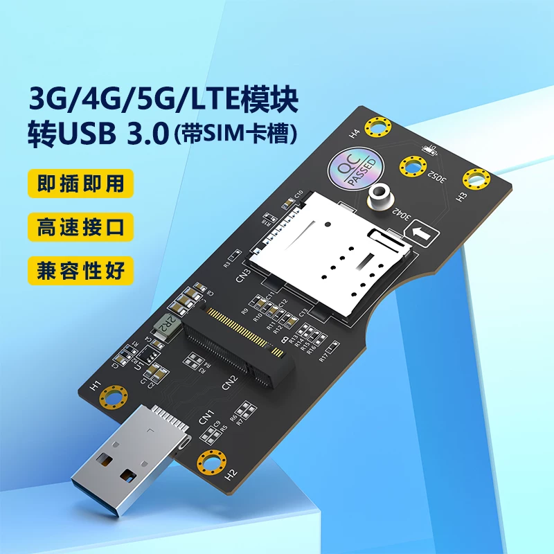 Mô-đun M.2 Key B sang SIM với USB3.0, mô-đun 3G/4G/5G sang USB với thẻ chuyển đổi khe cắm thẻ SIM