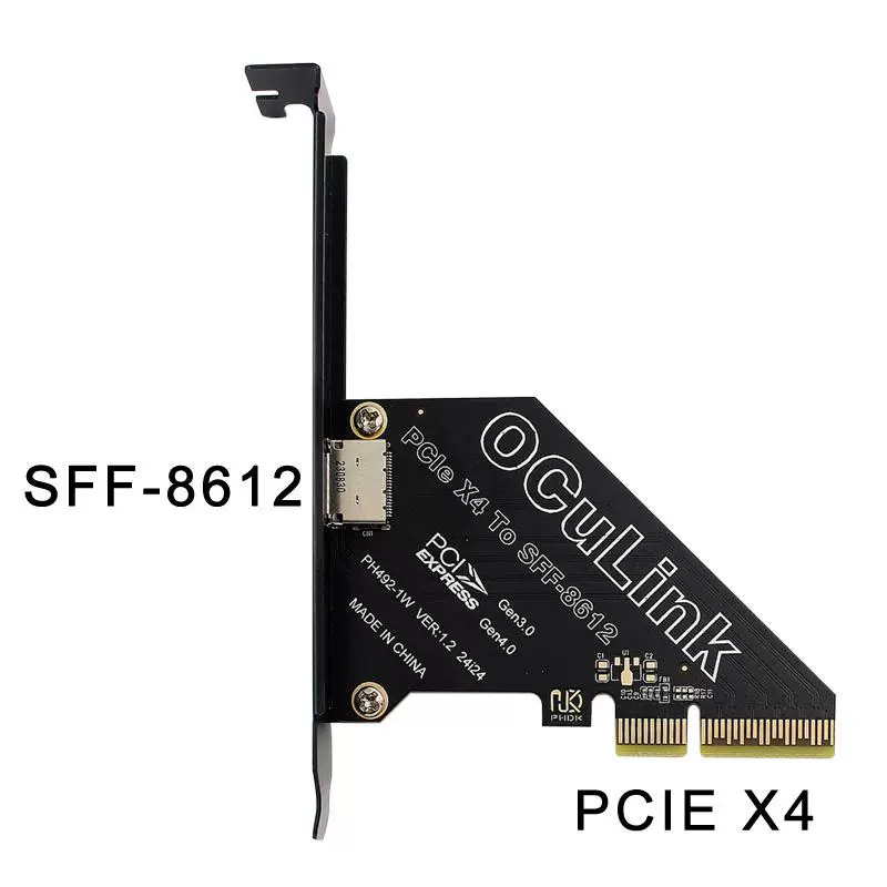 Card mở rộng PCIE X4 X1 4.0 Oculink SFF8611/8612 card đồ họa ngoài U.2SSD
