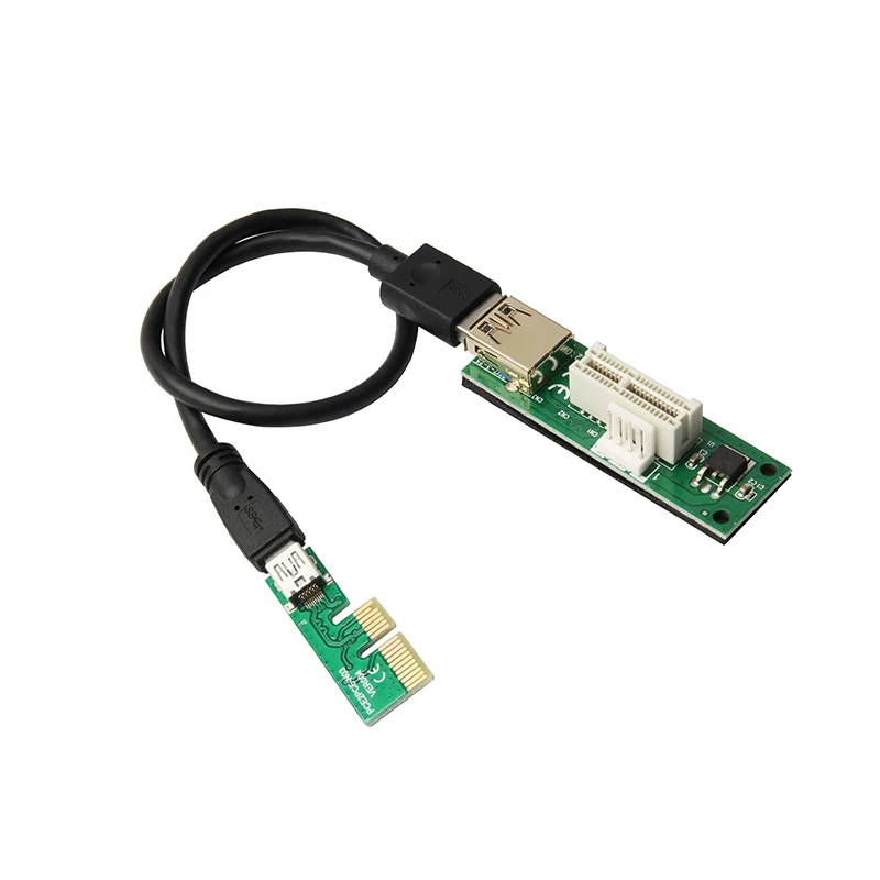 Cáp nối dài PCI-E X1 cần nguồn điện Thẻ âm thanh mở rộng PCIE 1X Thẻ mạng Thẻ chuyển đổi góc phải 90 độ