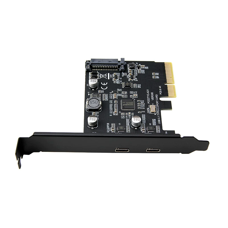 Thẻ mở rộng PCI-E sang USB3.1 đầu cắm kép Type-C có thể đảo ngược Bộ chuyển đổi ASMedia ASM3142 10Gbps