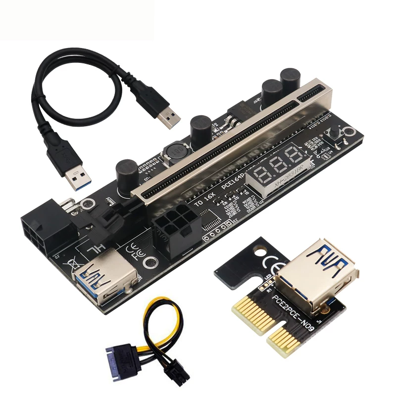 PCI-E 1x card đồ họa bo mạch chủ thẻ chuyển đổi pcie1x sang 16x cáp nối dài 16X card đồ họa thẻ chuyển đổi có màn hình hiển thị