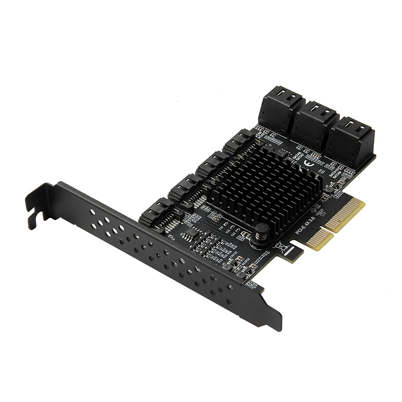 Thẻ mở rộng 10 cổng SATA PCI-E 4X sang SATA3.0 10 cổng 6G Bộ điều khiển chính ASM1166 chip JMB575