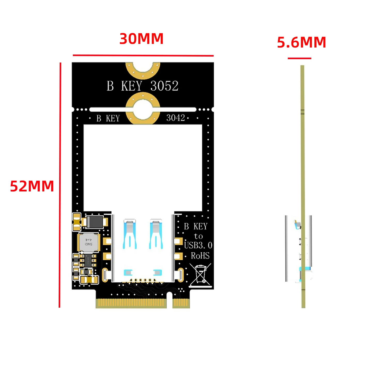 Bộ chuyển đổi M.2 B-key không dây Bluetooth wifi card mạng USB3.0 ổ cứng thể rắn mô-đun wwan USB 42/52