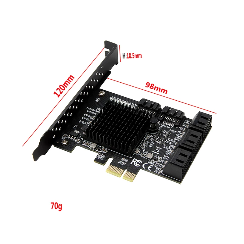 Thẻ mở rộng 8 cổng SATA PCI-E sang SATA3.0 Thẻ chuyển đổi 8 cổng 6G để mở rộng ổ cứng IPFS 88SE9215
