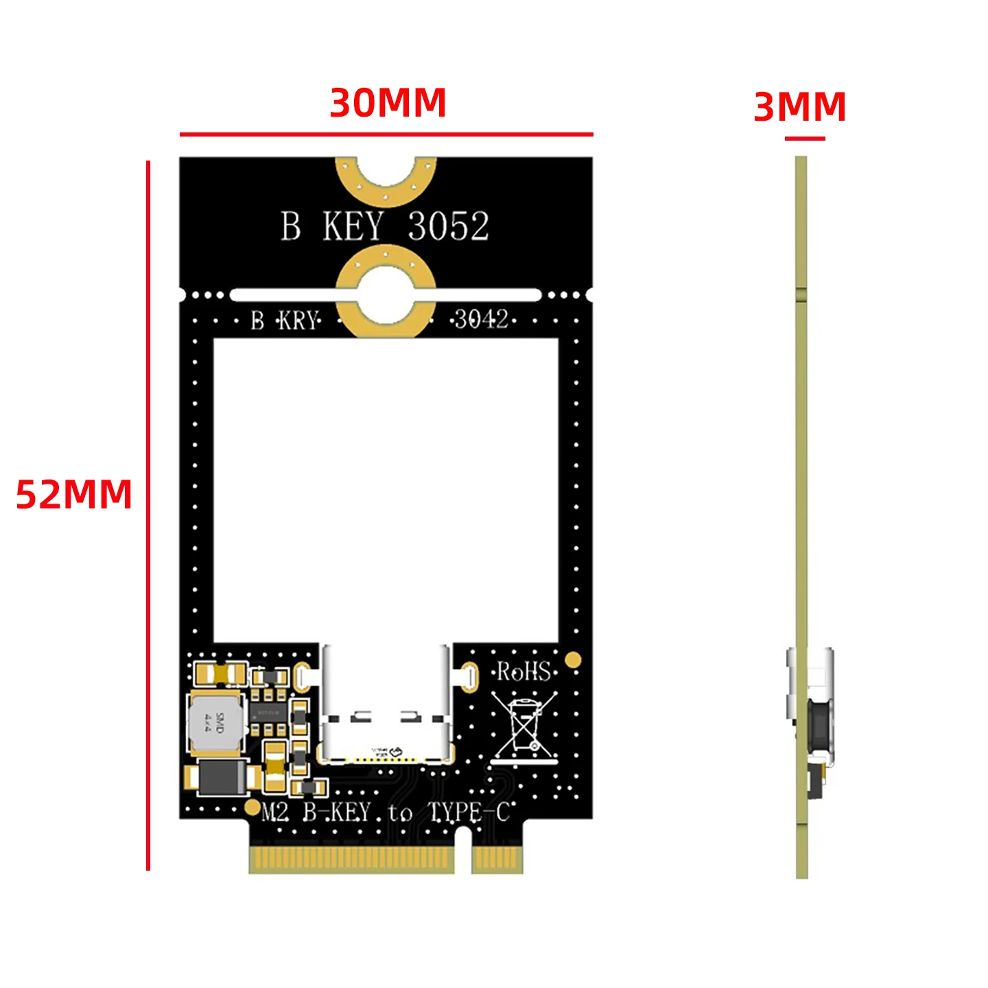 Giao diện mô-đun M.2 B-KEY với thẻ chuyển đổi TF USB3.0 TYPE-C Thẻ mở rộng mô-đun mạng WWAN