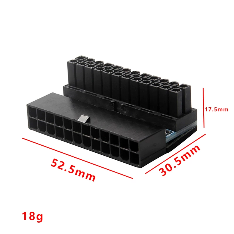 Bo mạch chủ máy tính Bộ nguồn ATX đầu nối 24 chân sang 90 độ, đầu xoay, phụ kiện lắp đặt DIY, công cụ định tuyến cáp