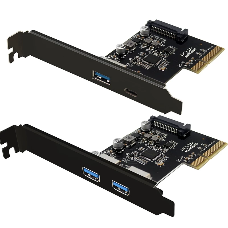 Máy tính để bàn tích hợp card mở rộng PCI-e 3.0 sang USB 3.1 Một cổng loại c 10Gb cổng kép chiều cao đầy đủ chiều cao nửa chiều cao