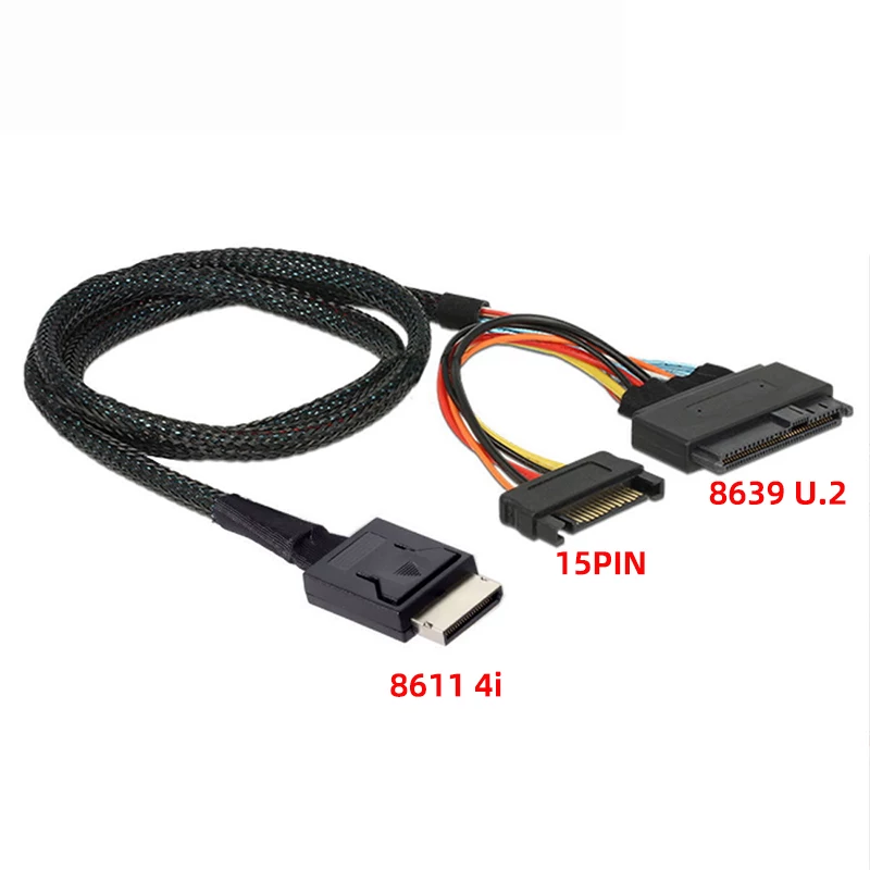 Cáp tốc độ cao bên trong máy chủ NVME Oculink SAS SFF-8611 4I đến 8087 8643 U.2
