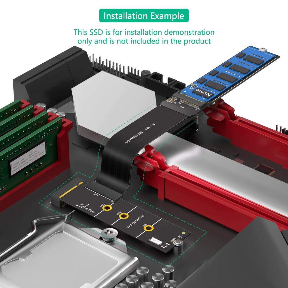 Thẻ mở rộng cáp mở rộng NGFF M.2 M-KEY NVME PCIe4.0 3.0 mở rộng ngoài tốc độ cao cho máy tính xách tay