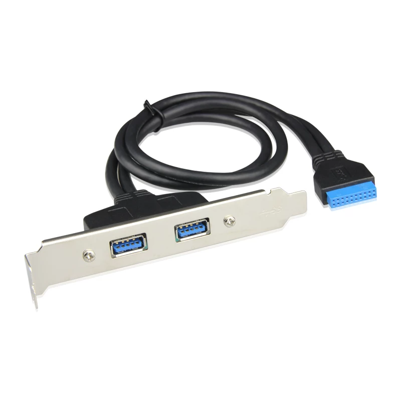 Vách ngăn USB USB3.0 khung máy tích hợp vách ngăn bo mạch chủ Cổng 19Pin sang cáp vách ngăn USB3.0 Thẻ mở rộng PCI