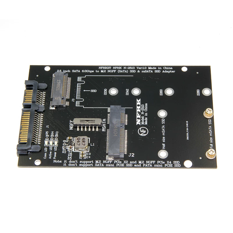 Thẻ chuyển đổi ổ cứng M.2 NGFF SSD MSATA sang SATA3.0 Thẻ chuyển đổi ổ cứng thể rắn giao thức SATA